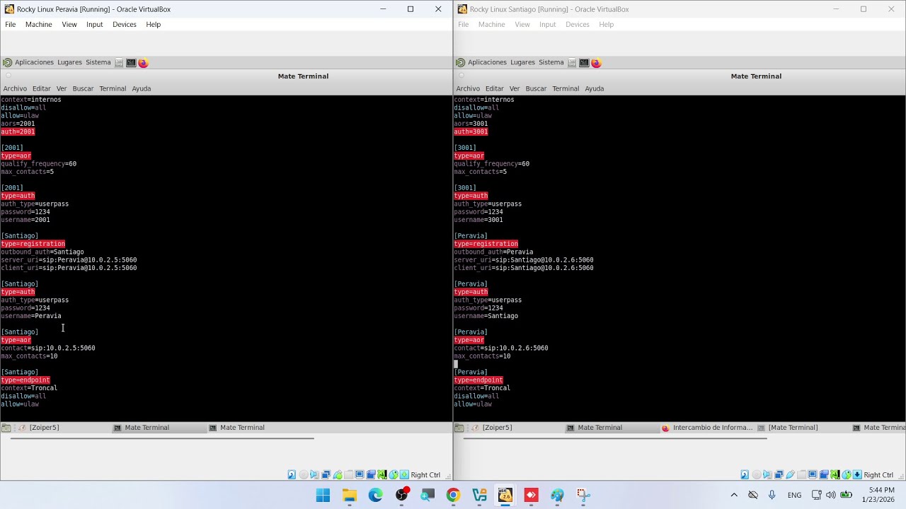 Enlace troncal PJSIP entre dos centrales Asterisk PBX