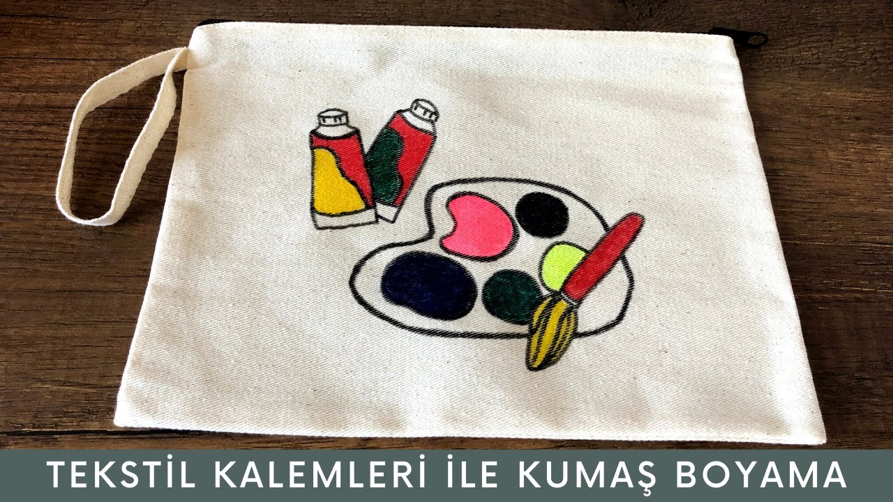 Tekstil Kalemleri ile Bez Çanta Boyama | Kolay Kumaş Boyama | Fabric Painting With Textile Pens
