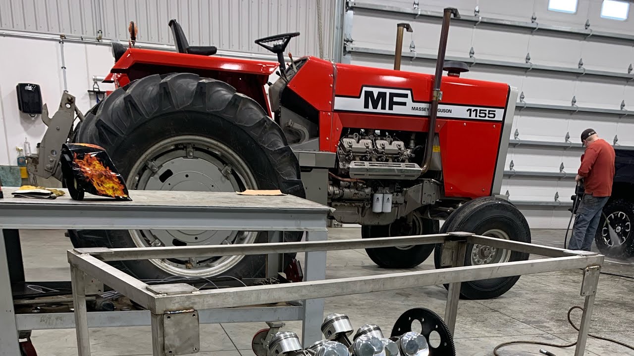 changing engine oil and diesel filters on the 1155 massey