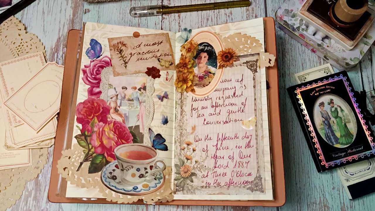 Vintage Tea Paper Collage ASMR | no talking | no music | no speed up