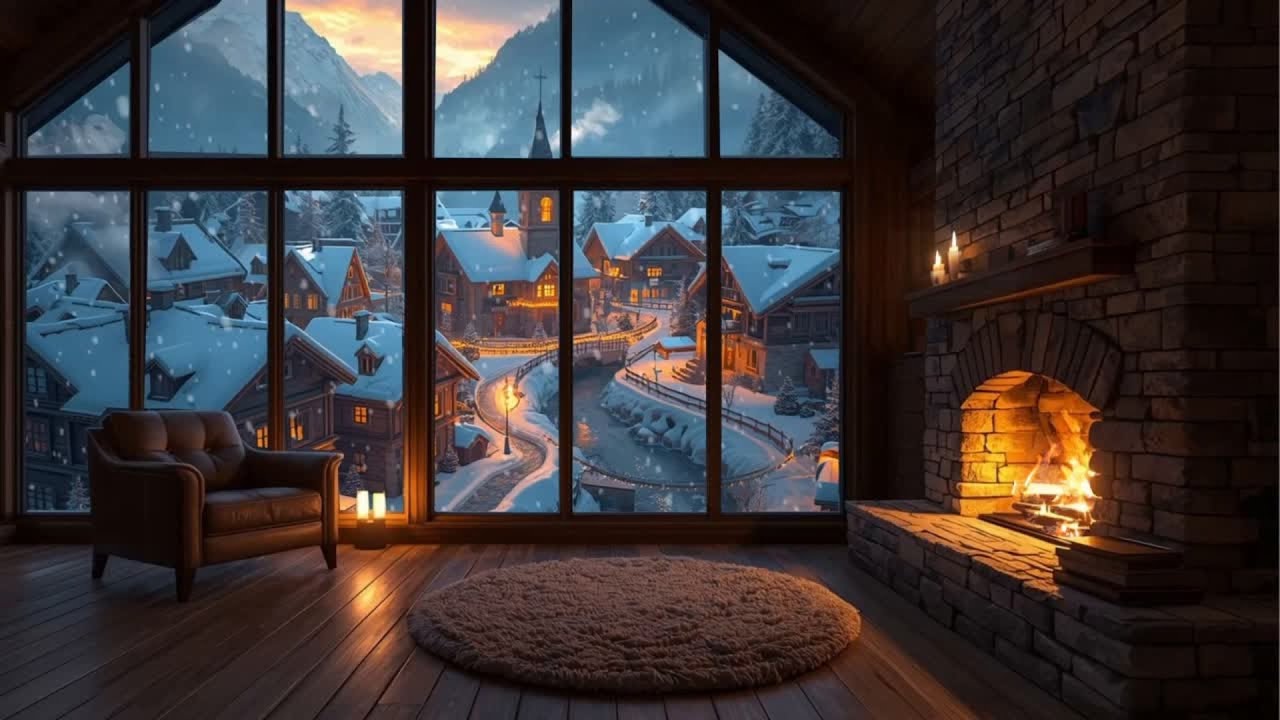 Fire Crackling Sounds for Stress Relief & Cozy Winter Ambience for Sleep Live