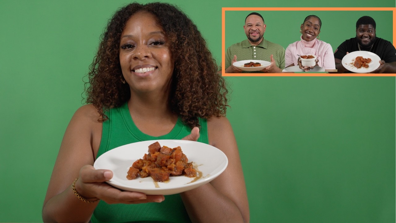 Незнакомцы пробуют друг у друга рецепт засахаренного батата