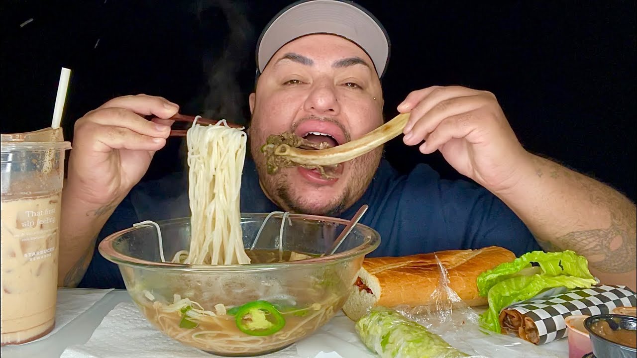 Beef Ribs PHO • Banh Mi • Spring Rolls • Vietnamese Mukbang • Thx @miinxdulces