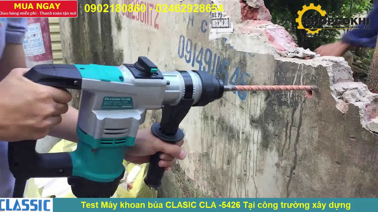 Test máy khoan búa CLASIC CLA -5426 Tại công trường hoàng mai Hà nội