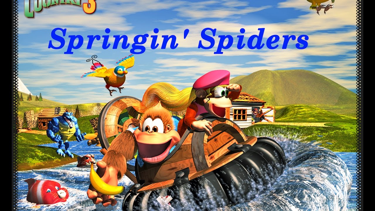 Donkey Kong Country 3 105% - Springin' Spiders - DK Coin Bonus