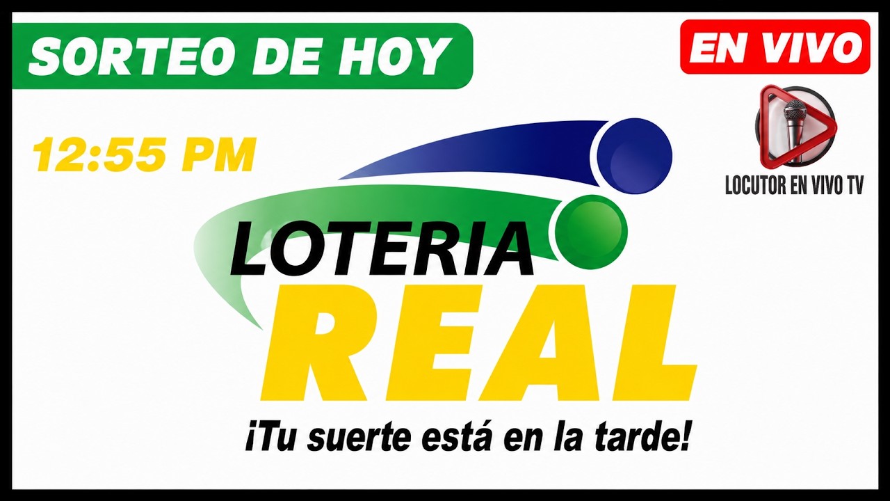 🎥 Transmisi&oacute;n LOTERIA REAL 12:55 PM Sorteos EN VIVO de HOY Lunes 10 de agosto del 2026