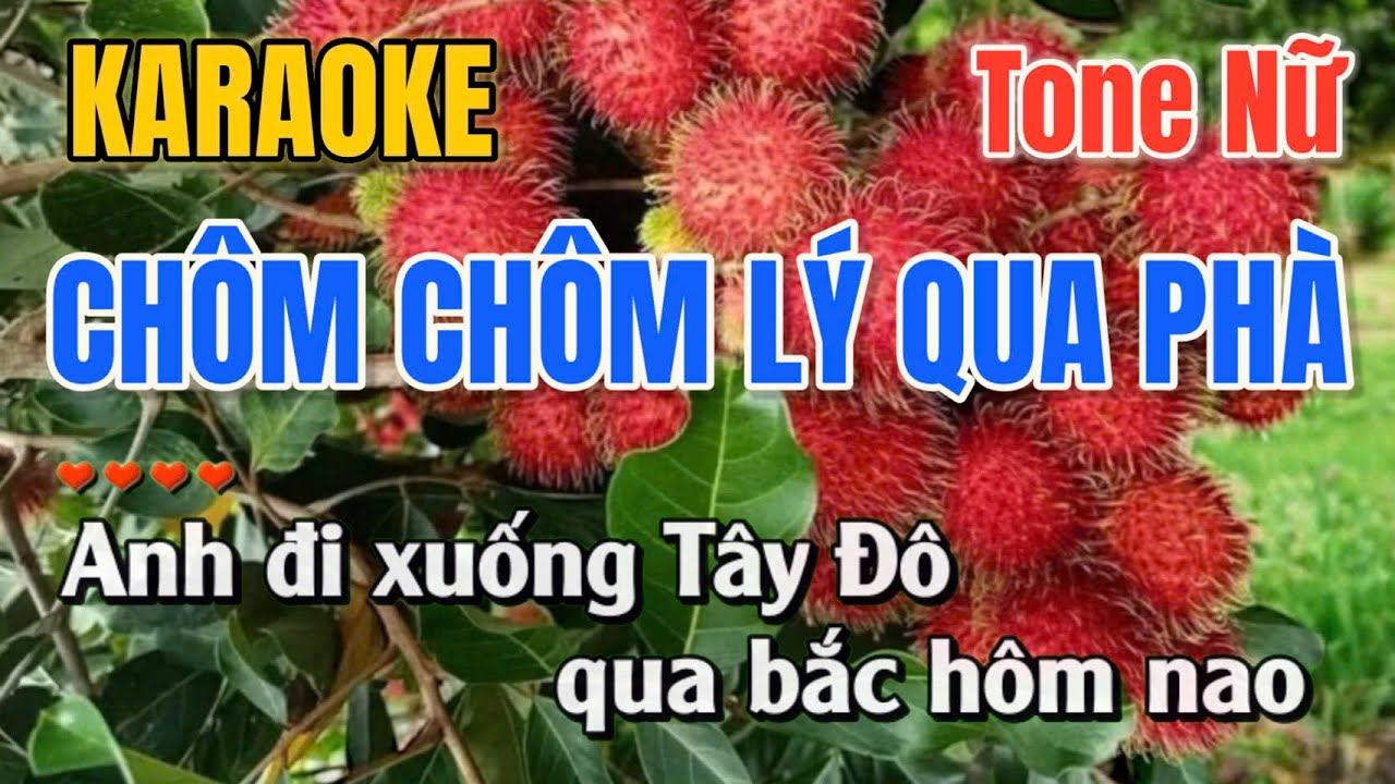 Chôm Chôm Lý Qua Phà ➤ Karaoke Tone Nữ ➤ Gia Anh Beat