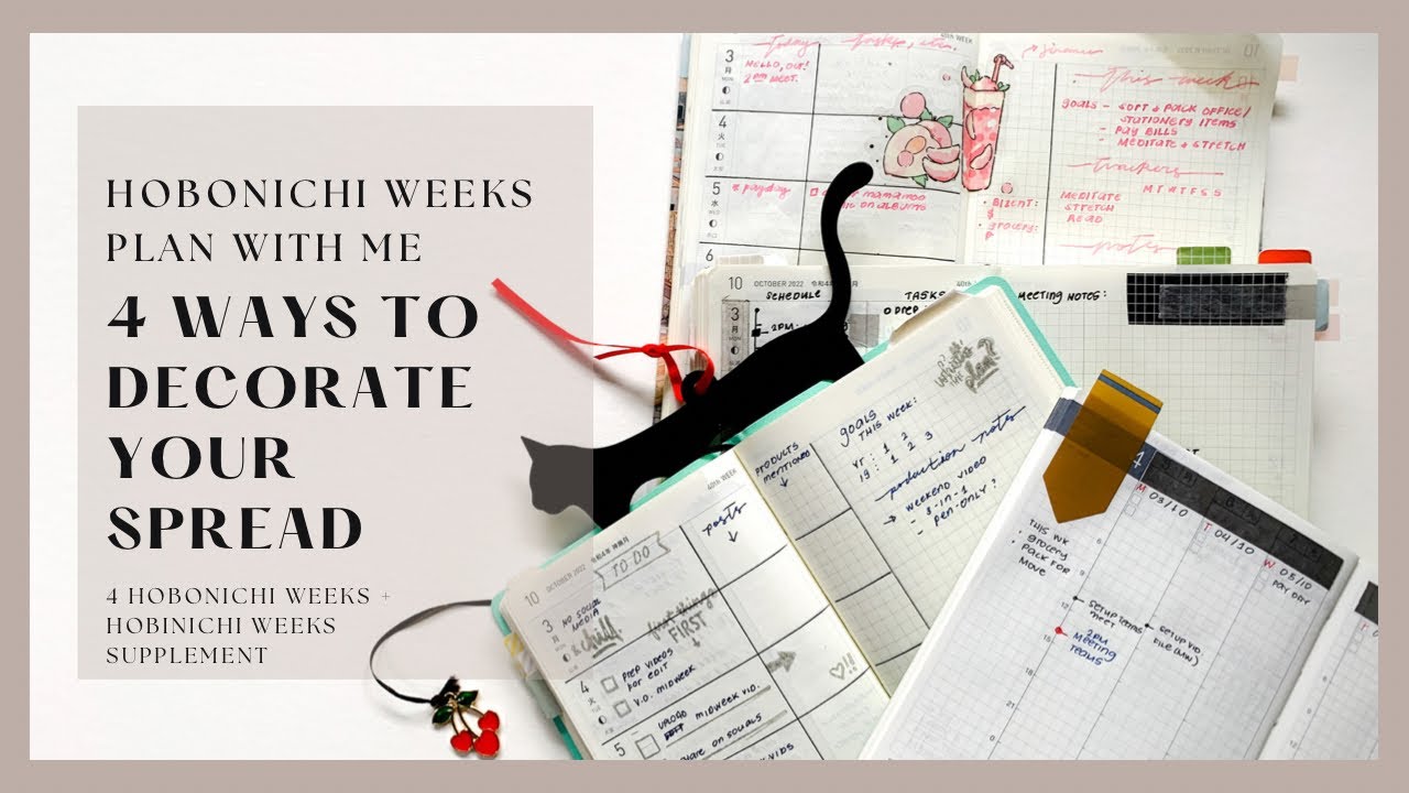 Functional Hobonichi weeks plan with me + Hobonichi A6 supplement | 4 ways to decorate your spread