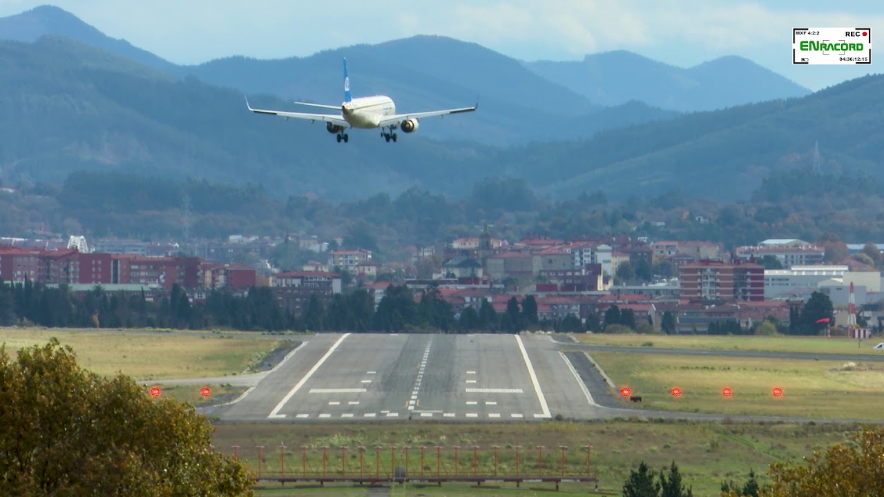 Viento sur, aterrizaje de aviones en el aeropuerto de Bilbao