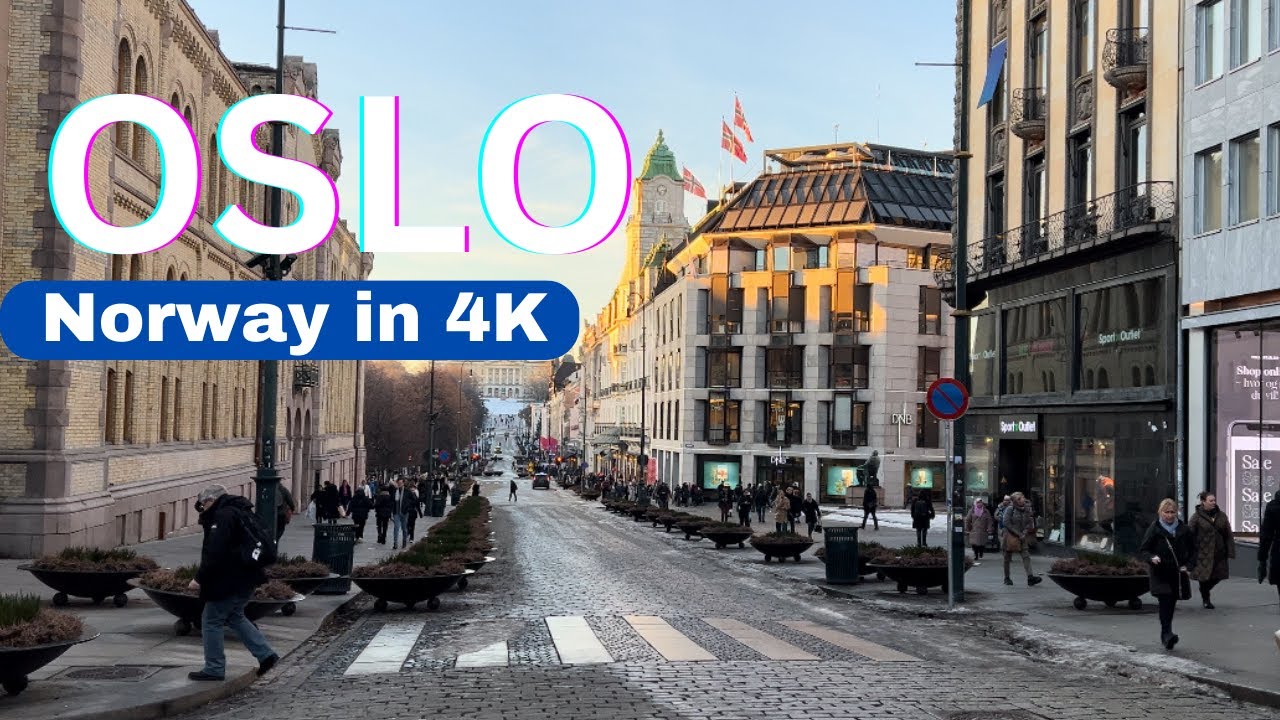 Oslo, Norway 🇳🇴 - January Walk - 4K/60fps HDR - Walking Tour