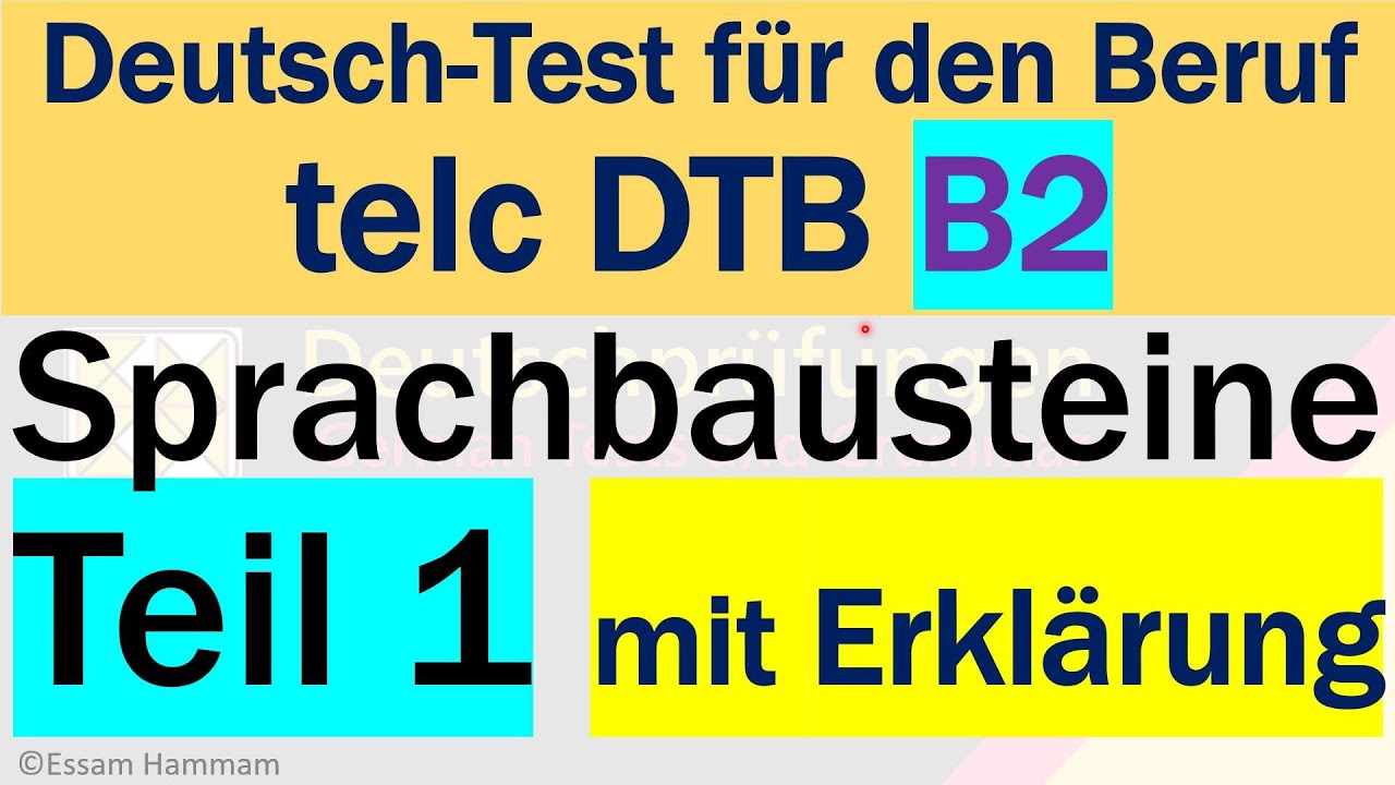 DTB B2 | Deutsch-Test für den Beruf B2 | Sprachbausteine Teil 1
