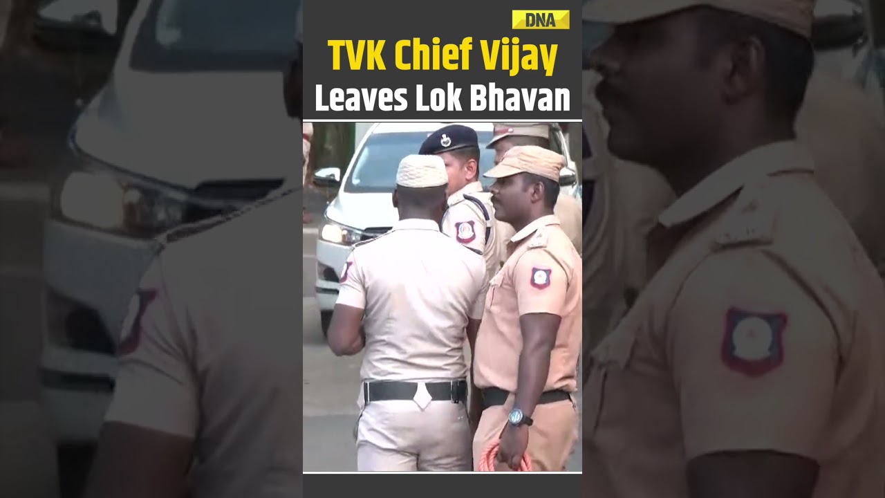Tamil Nadu Election: TVK Chief Vijay Departs Lok Bhavan After Meeting Tamil Nadu Governor #tvkvijay