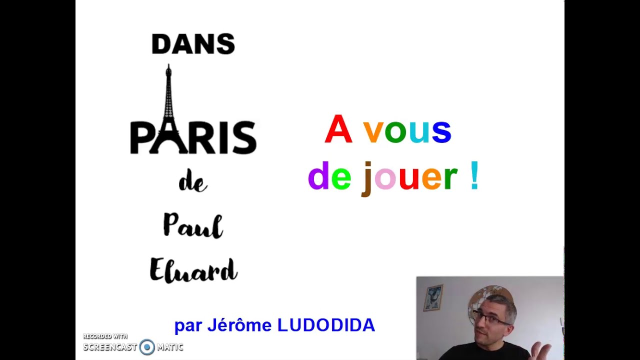 👍🏻 APPRENONS TA POESIE 🗼 Dans Paris 🗼 Paul Eluard