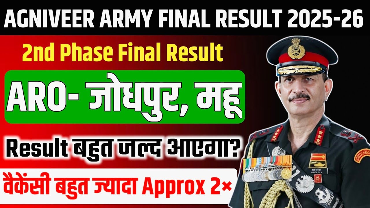 Aro Jodhpur Final Result 2025 Kab Aayega | Aro Mhow Aro Final Result 2025 Kab Aayega | Jodhpur Mhow 