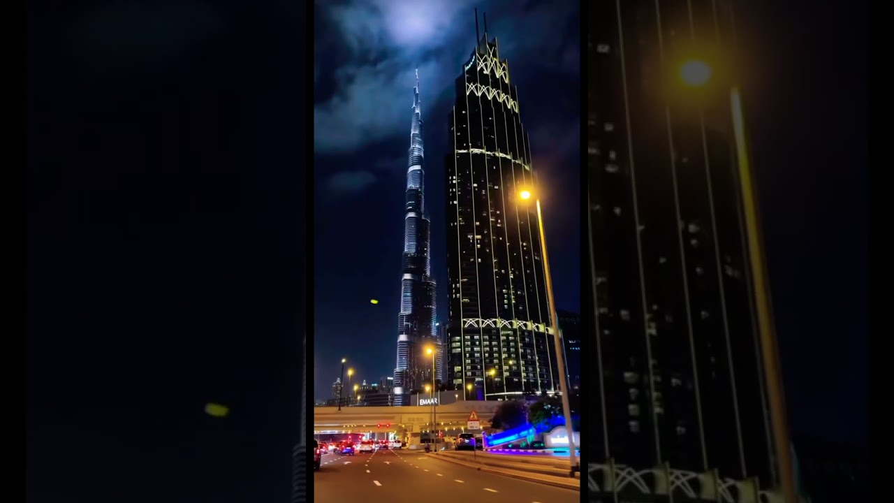 Night Drive Near Burj Khalifa ✨ | Dubai City Lights & Road Vibes#brujkhalifa#dubainight#dubaivibes