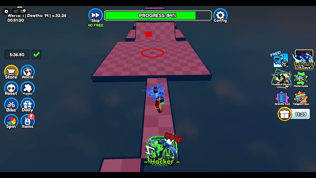 bike obby world 1 speedrun 6 mins 31 sec