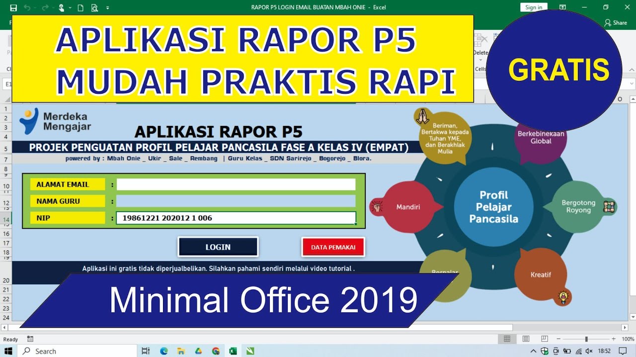 APLIKASI RAPOR P5 MUDAH PRAKTIS DAN RAPI. BISA UNTUK SEMUA JENJANG