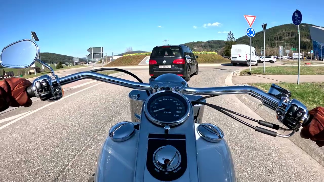 1998 Harley Davidson Evo FLSTF FatBoy Potato Potato Sound Ride Titisee to Ravennagorge Germany