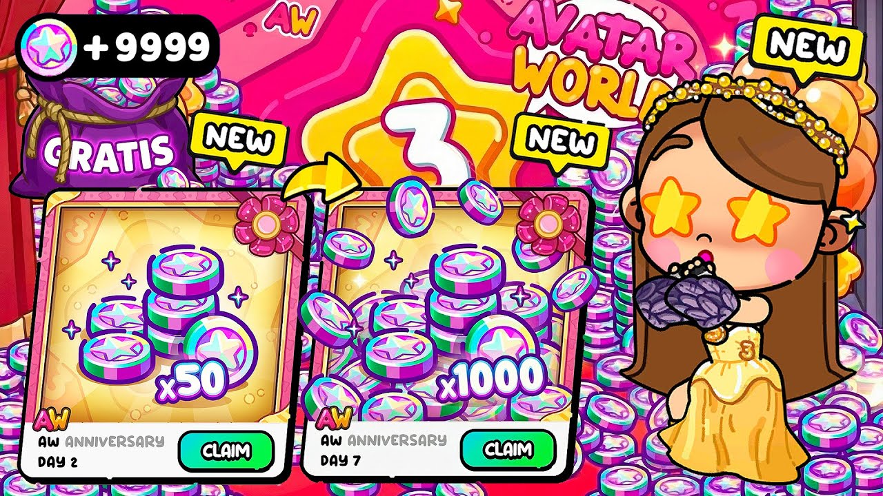 Como CONSEGUIR TODAS LAS NUEVAS MONEDAS GRATIS del ANIVERSARIO 3 🤩🎉 en Avatar World
