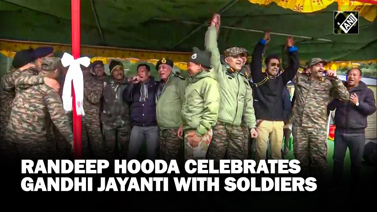CM Khandu, Kiren Rijiju, Randeep Hooda celebrate Gandhi Jayanti with soldiers in Mago Chuna village