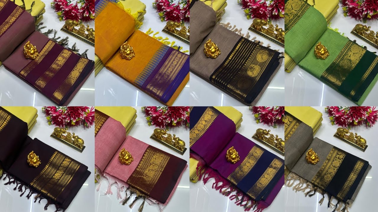 🏵️ kanchi cotton sarees 🌺 sarees 6.20 metter running blouse 900+$