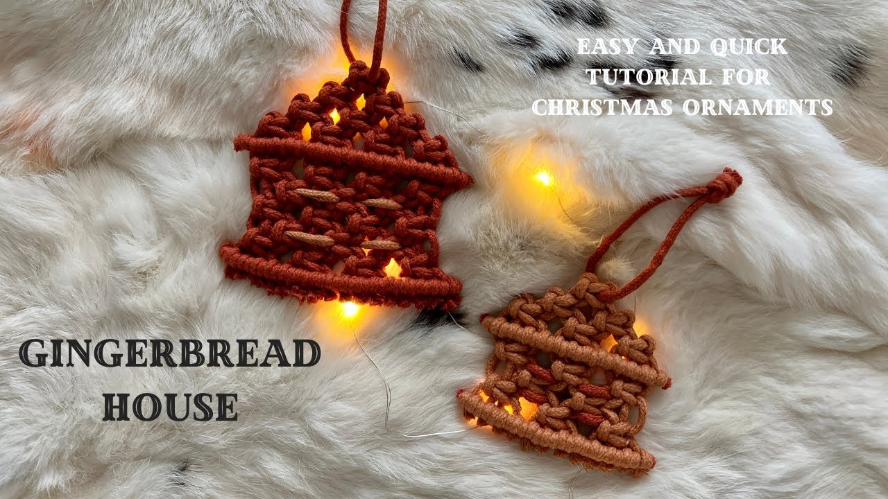 Gingerbread House Macrame Tutorial / Christmas Ornaments Pattern / DIY Little House