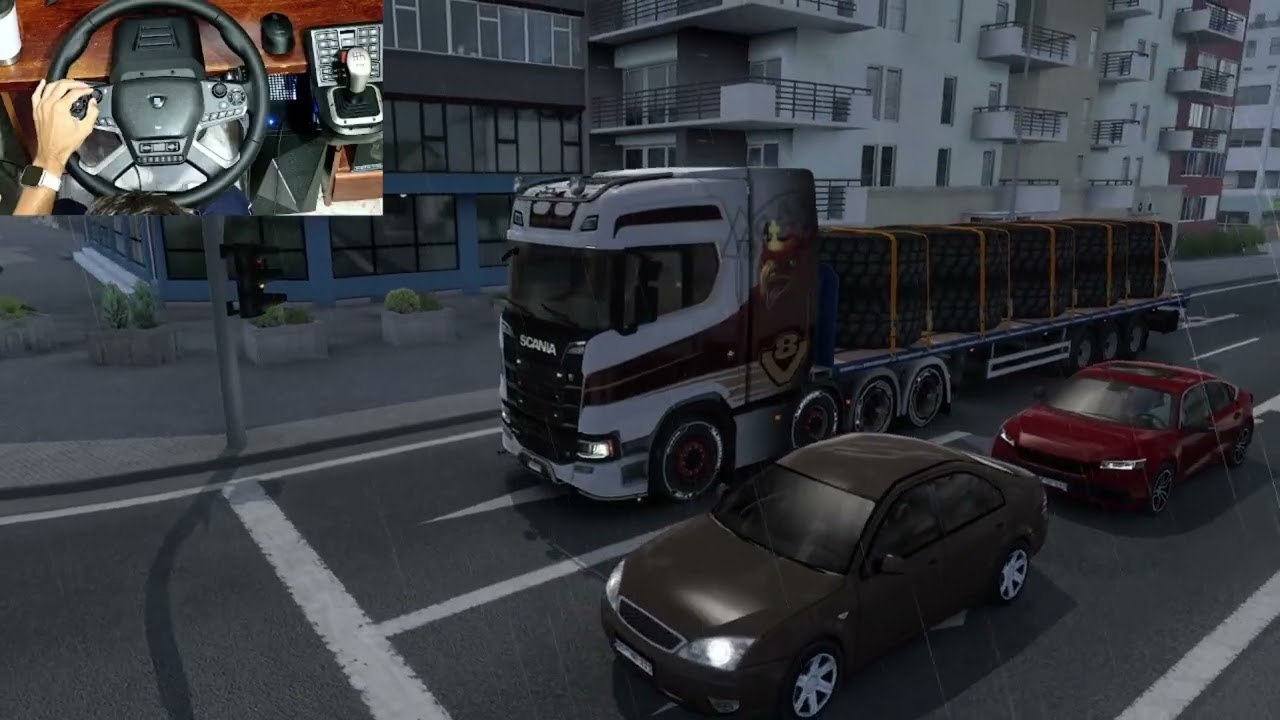 Marcha na Scania S HR e muita chuva na estrada! Euro Truck Simulator 2 | Gameplay com Volante Hori