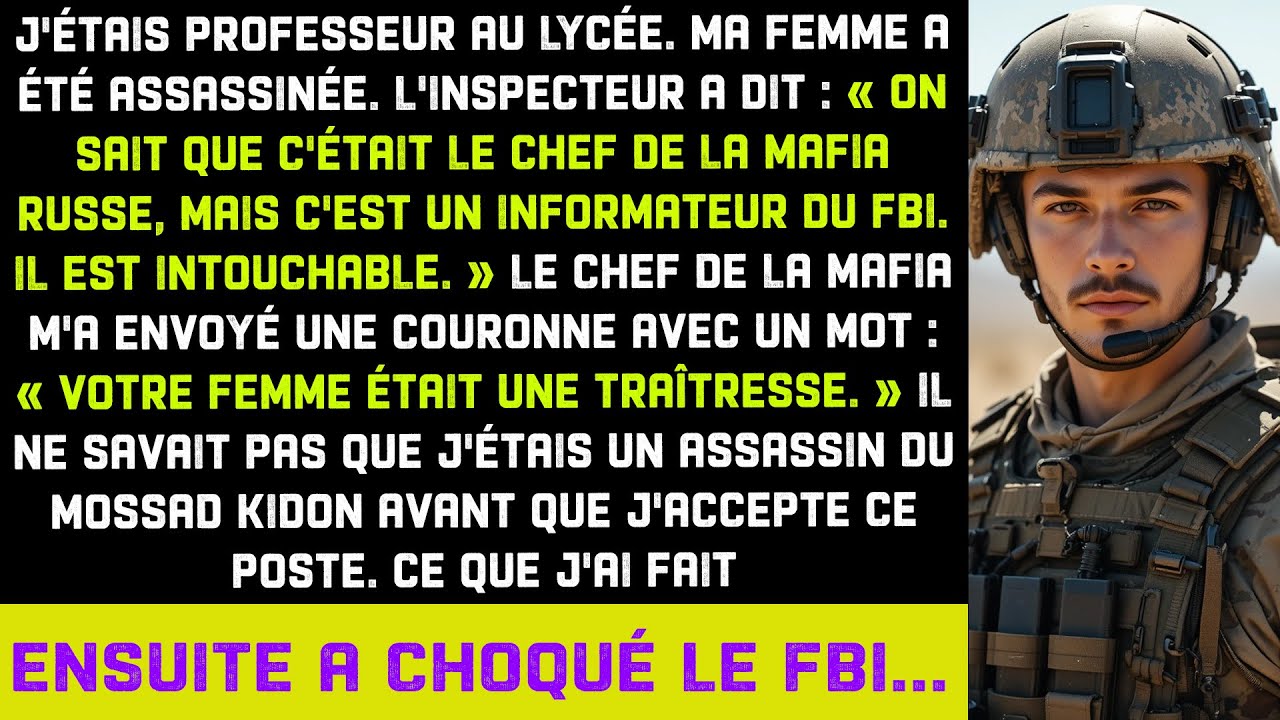 Boss mafieux a tué ma femme—Il ignorait que le prof d’histoire était un assassin Mossad retraité.