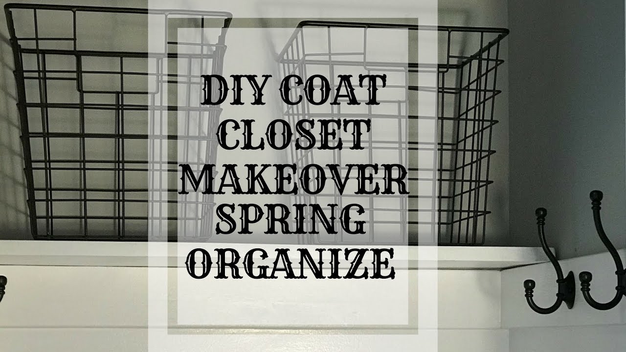 COAT CLOSET MAKEOVER|SPRING ORGANIZE|DECLUTTER|BOARD AND BATTEN ENTRYWAY