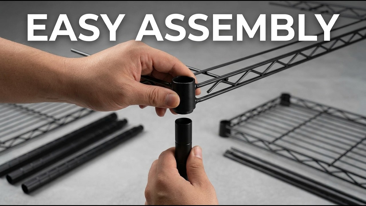 AmazonBasics 3-Shelf Black Shelving Unit on Wheels Assembly & Review