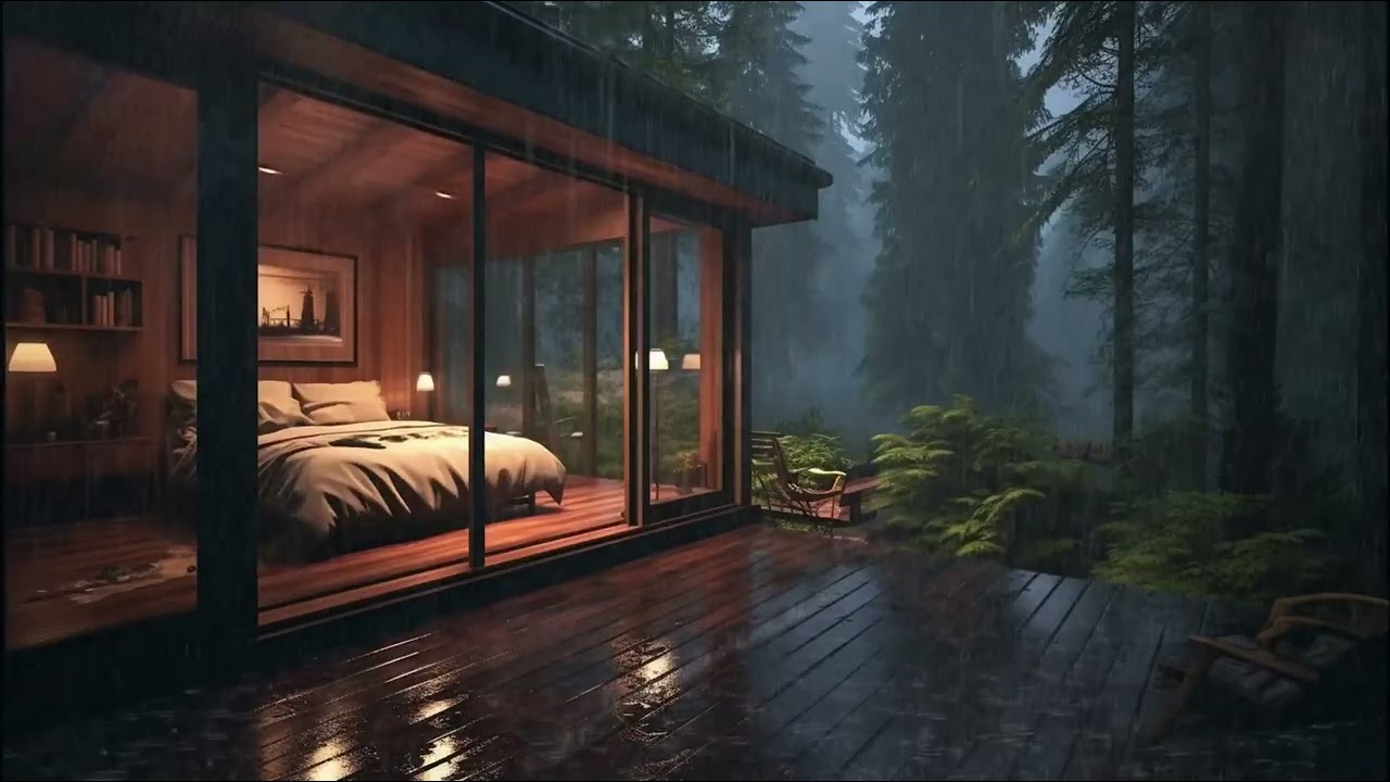 Forest Rainstorm Bedroom - Deep Sleep & Relaxing Rain Sounds