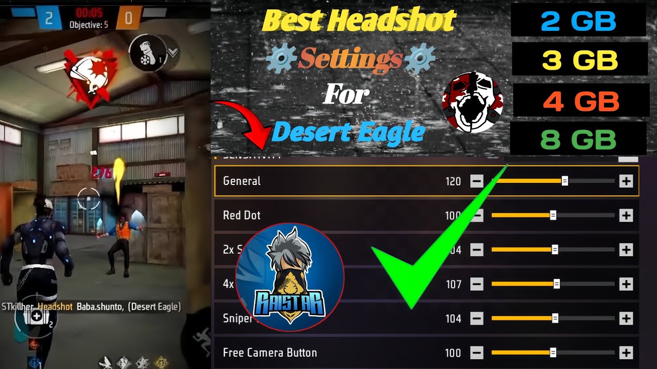 Free fire Desert eagle Best Headshot Setting 2026⚙️Best Sensitivity Setting⚙️+Hud Setting Free Fire 