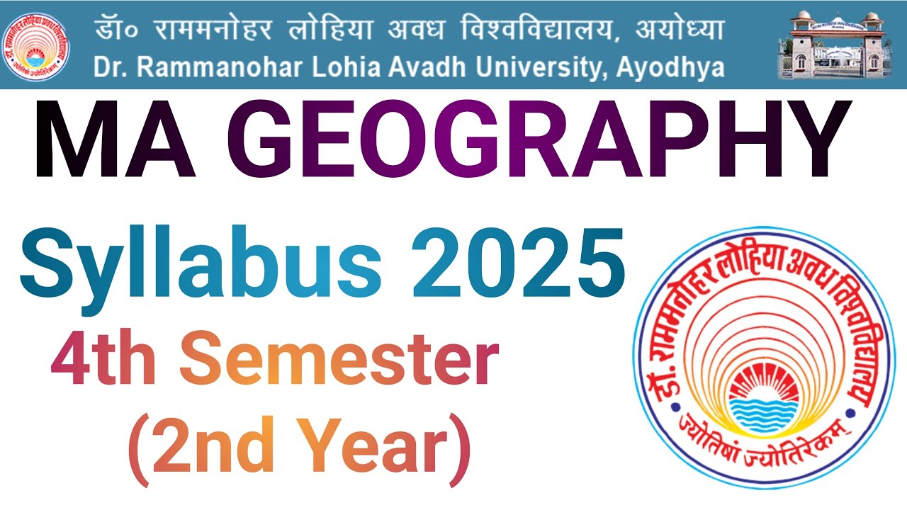 ma geography 4th semester syllabus 2025 RMLAU Aayodhya 🔥 अवध विश्वविद्यालय syllabus #rmlau