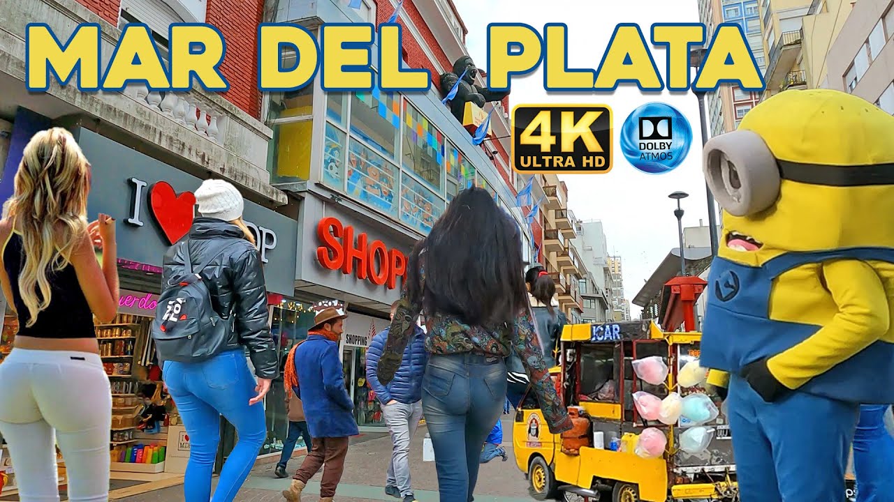MAR DEL PLATA 2022 Nice Day  PEATONAL Full Tour Virtual Travel Vlog