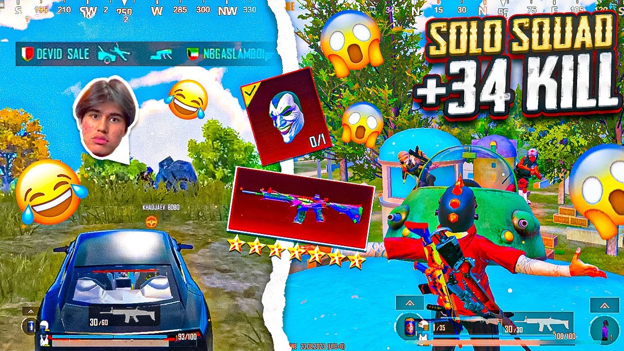 ASLAMBOI BILAN TUSHIB QOLDIM🥵| SOLO VS SQUAD 34 KILL QILDIM🥹🍑