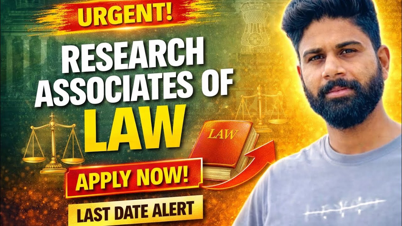 Research associate of law | Assistant professor vacancy 2026 | Legal vacancy |LLB jobs | Mohit Saini