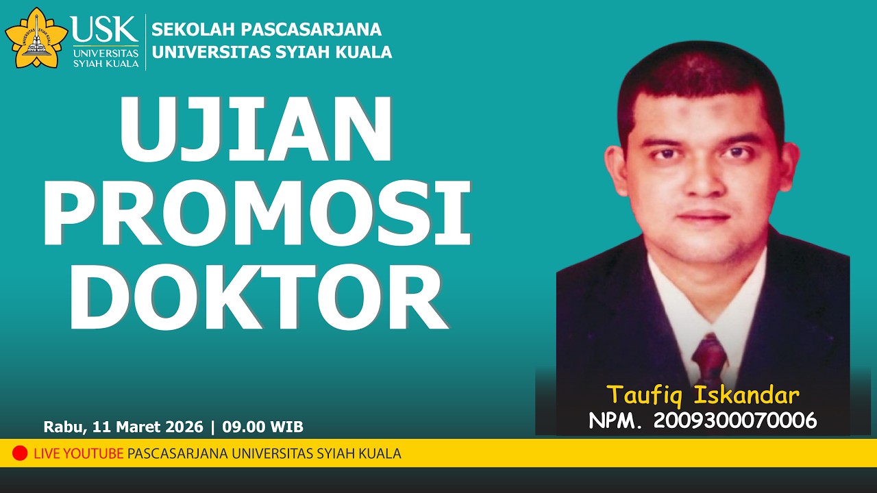 UJIAN PROMOSI DOKTOR a.n. TAUFIQ ISKANDAR