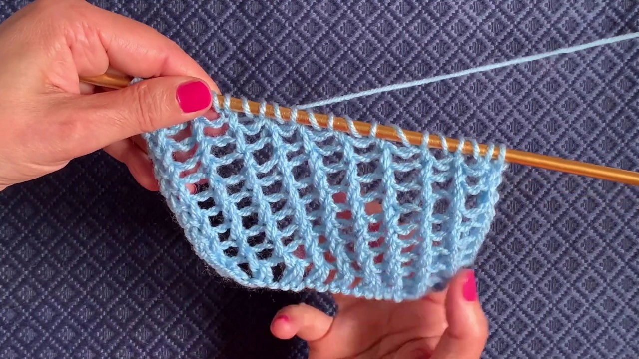 Punto traforato a catenella. Tutorial facilissimo ai ferri
