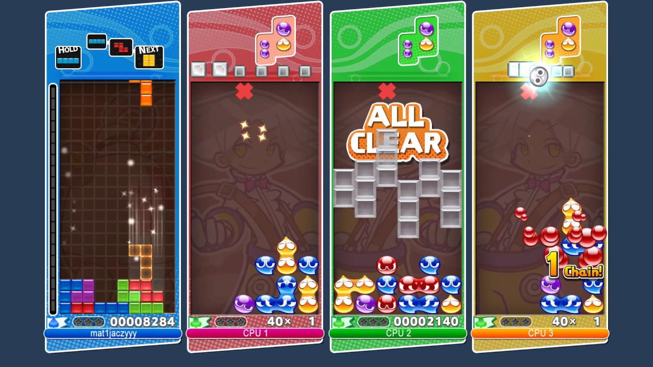 [Puyo Puyo Tetris AI] Zetris vs 3x Core AI Ex (Puyo)
