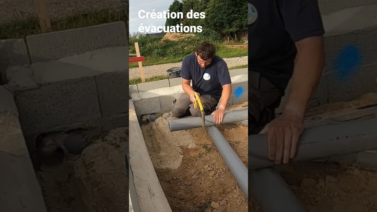 ▶️ Cr&eacute;ation des &eacute;vacuations et pose des fourreaux👍
