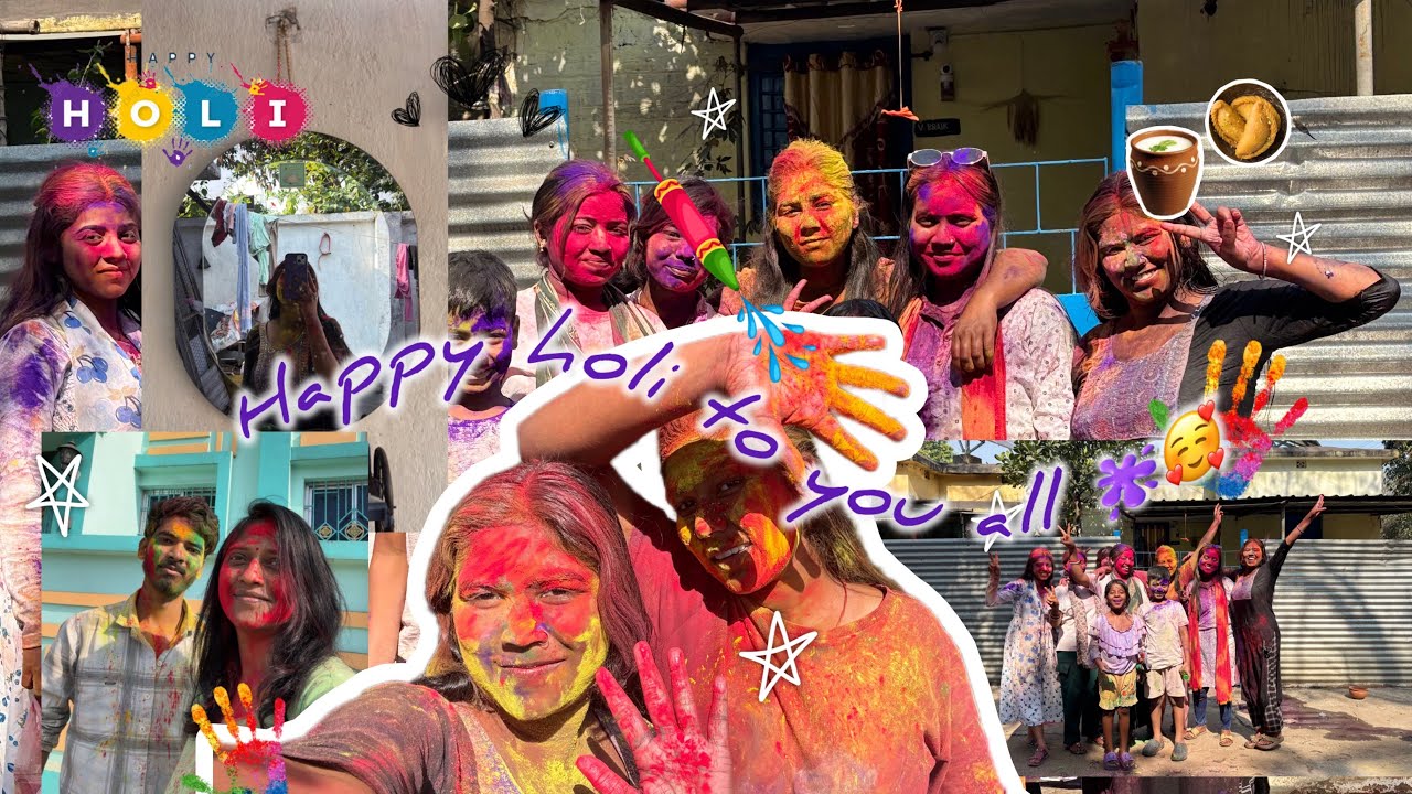Happy holi to you all 🥰|| fun and masty with family and friends ||🫟🎊