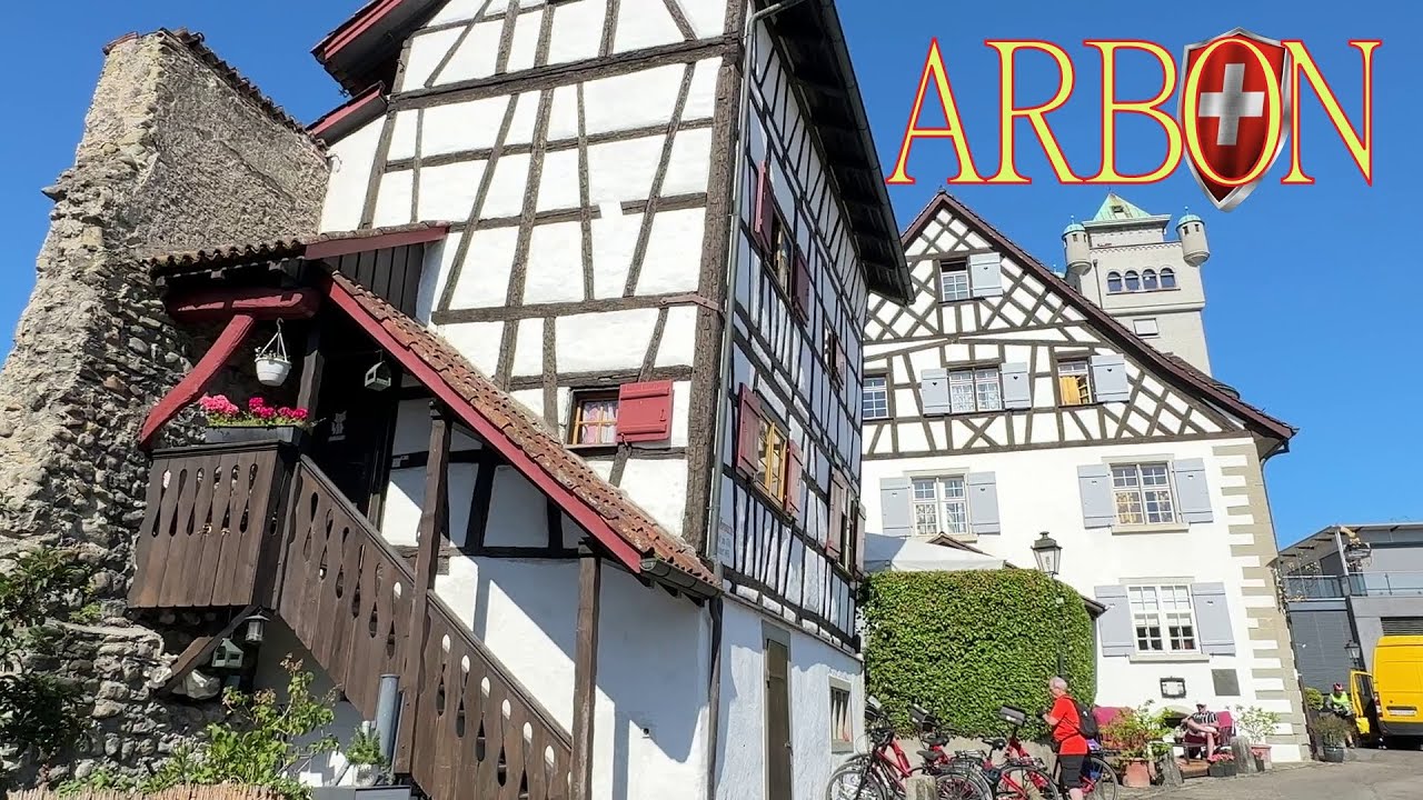 SWITZERLAND ARBON / CASTLE , OLD TOWN & CONSTANCE LAKE / THURGAU Walking tour in beautiful place