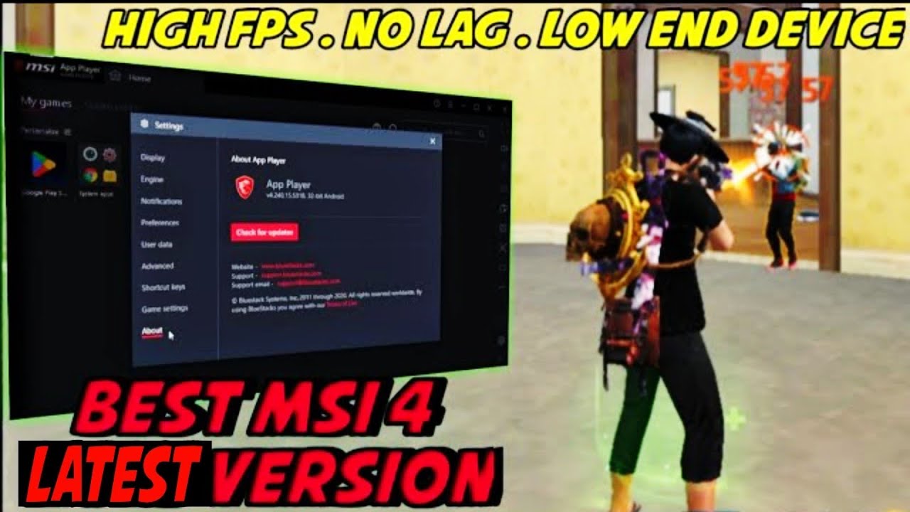 Msi 4.240.15.5318 For low End Pc | how to play free fire in low end pc #freefirepcmekaisekhele