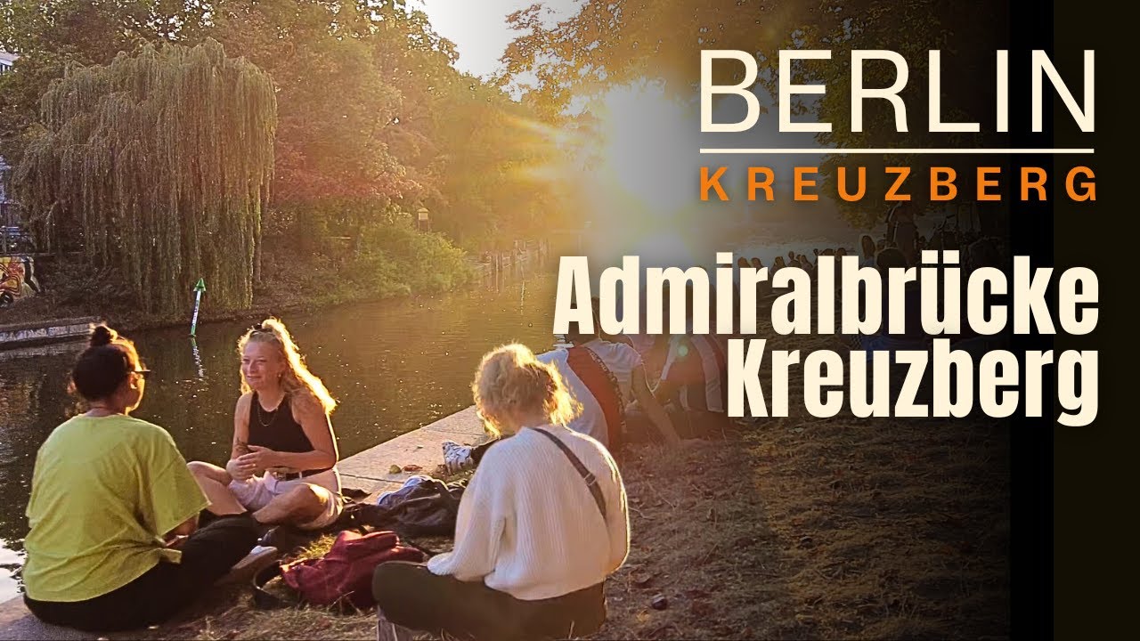 Admiral Bridge: Berlin Kreuzberg's sunset spot | Berlin Walking Tour | 4K