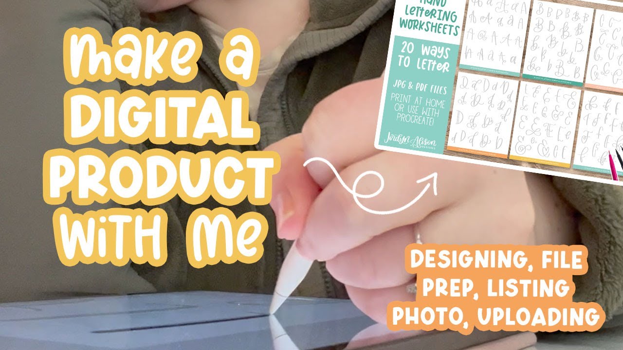 Make a DIGITAL PRODUCT with me! (design, make listing photo, and upload)