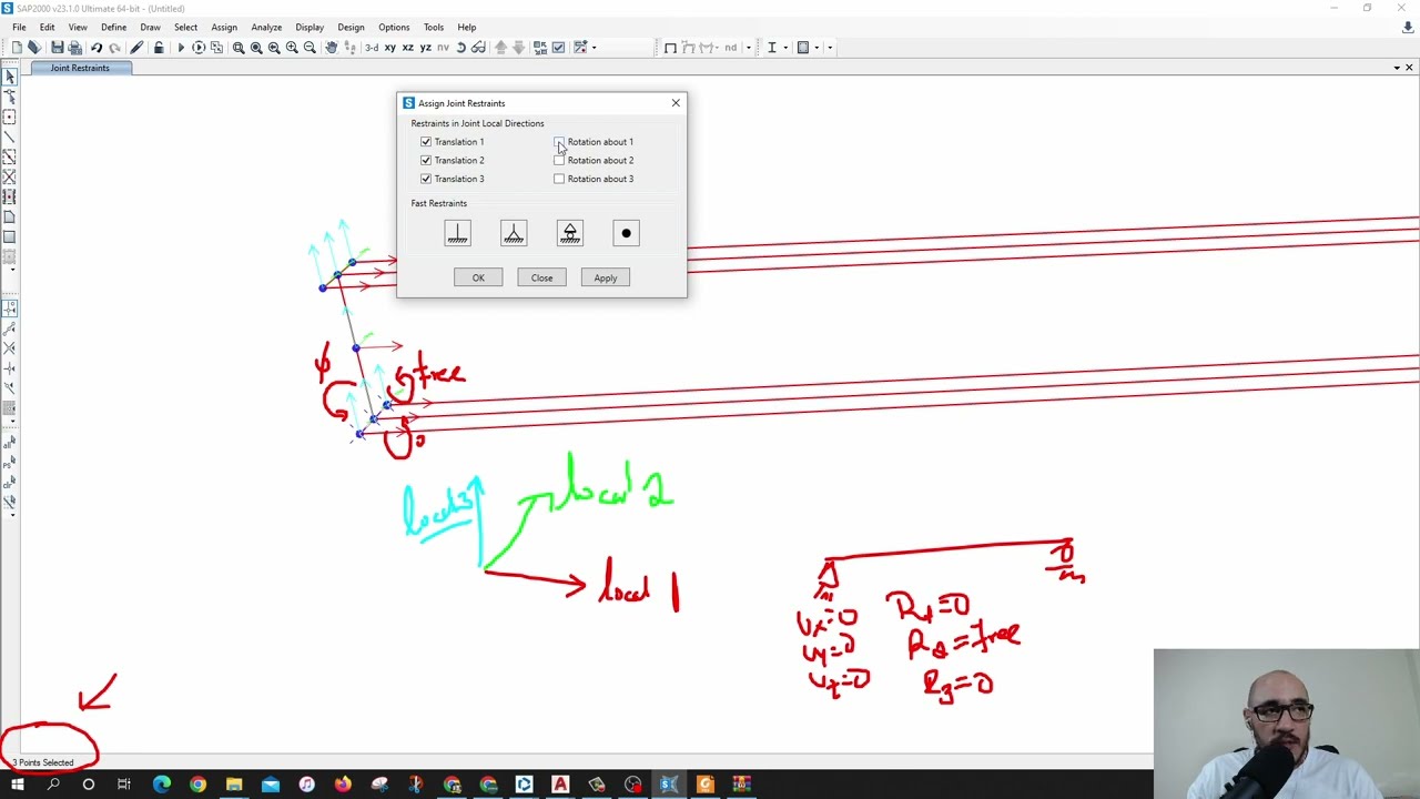 Calibración de modelos en SAP2000 Elementos beam and Shell | Section Cut