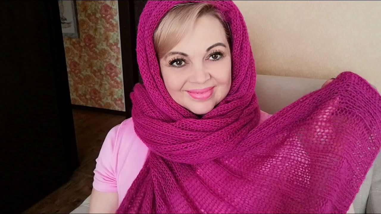 #вязание Палантин РОЗОВЫЙ ПОЦЕЛУЙ ВЕСНЫ 🧶 #татьянакильмяшкина