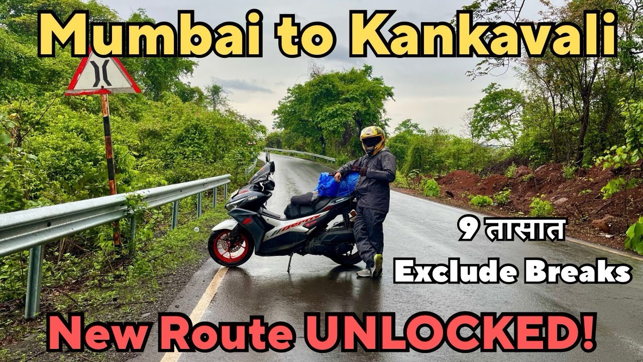 Mumbai to Kankavali Bike Ride | Yamaha Aerox 155 | NH66 latest update - Mumbai Goa Highway
