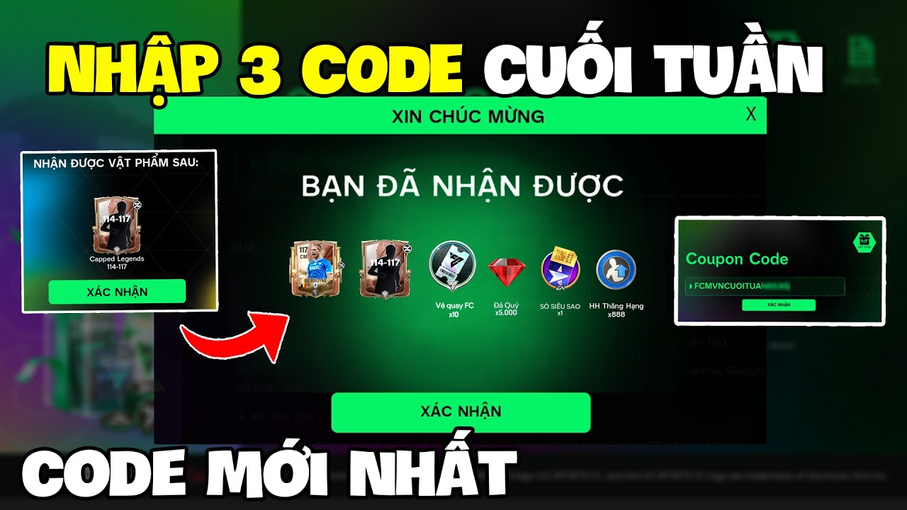 Nhập 3 Code FC Mobile VN Cuối Tuần Nhận Vé Quay FC, Đá Quý, HH Thăng Hạng, Gói Cầu Thủ