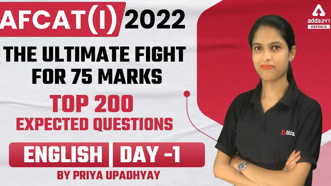 AFCAT 1 2022 |  English  | Top 200 Expected Questions #1